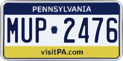 PA license plate MUP2476
