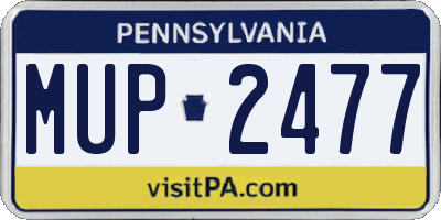 PA license plate MUP2477