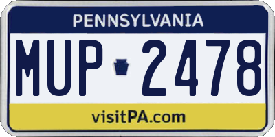 PA license plate MUP2478