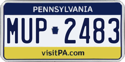 PA license plate MUP2483