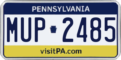 PA license plate MUP2485