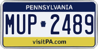PA license plate MUP2489