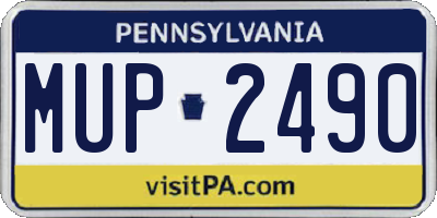PA license plate MUP2490