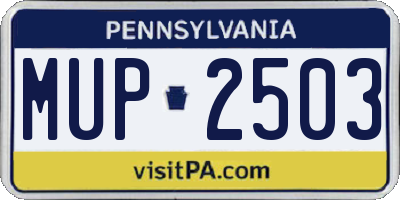 PA license plate MUP2503