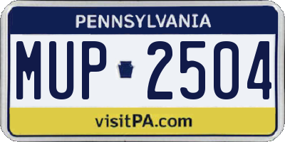 PA license plate MUP2504