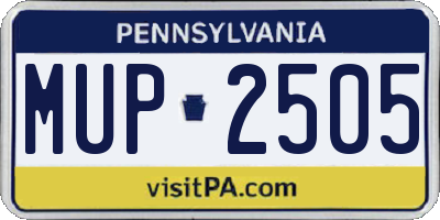 PA license plate MUP2505