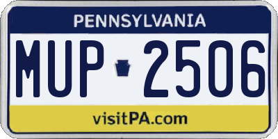 PA license plate MUP2506