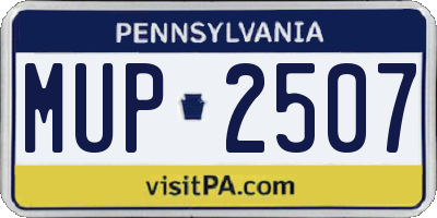 PA license plate MUP2507