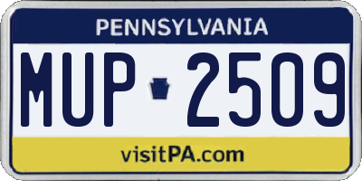 PA license plate MUP2509