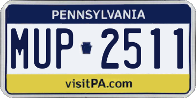 PA license plate MUP2511