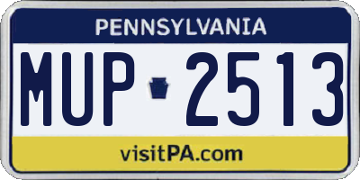 PA license plate MUP2513