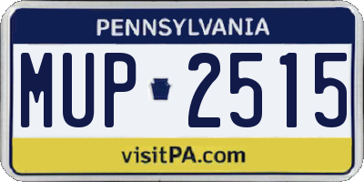 PA license plate MUP2515
