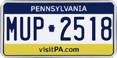 PA license plate MUP2518