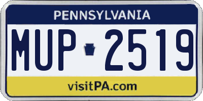 PA license plate MUP2519