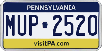 PA license plate MUP2520
