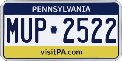 PA license plate MUP2522