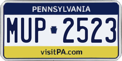 PA license plate MUP2523