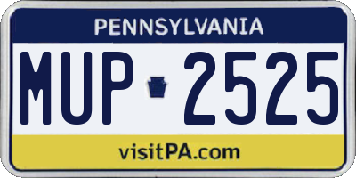 PA license plate MUP2525