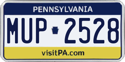 PA license plate MUP2528