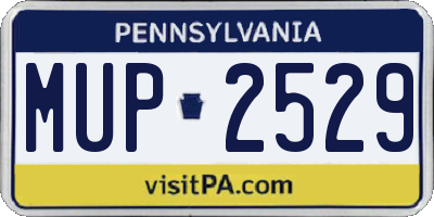PA license plate MUP2529