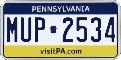 PA license plate MUP2534