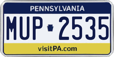 PA license plate MUP2535