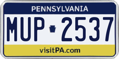 PA license plate MUP2537