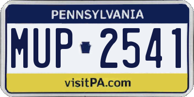 PA license plate MUP2541