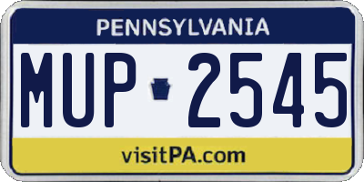 PA license plate MUP2545