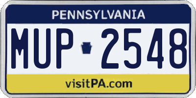 PA license plate MUP2548