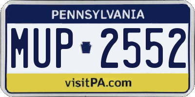 PA license plate MUP2552