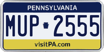 PA license plate MUP2555