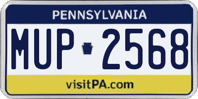 PA license plate MUP2568