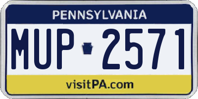 PA license plate MUP2571