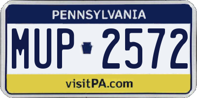 PA license plate MUP2572