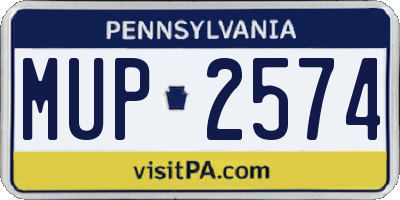 PA license plate MUP2574