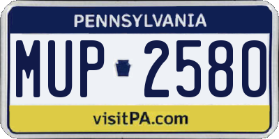 PA license plate MUP2580