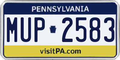 PA license plate MUP2583