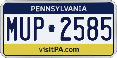 PA license plate MUP2585