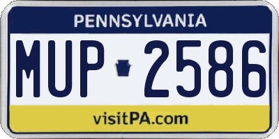 PA license plate MUP2586