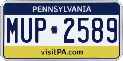 PA license plate MUP2589