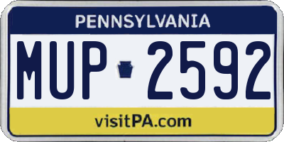 PA license plate MUP2592
