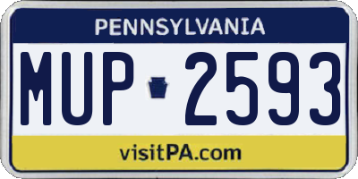 PA license plate MUP2593