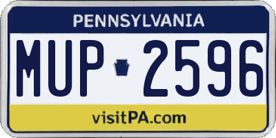 PA license plate MUP2596