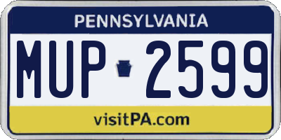 PA license plate MUP2599