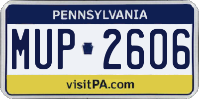 PA license plate MUP2606