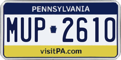 PA license plate MUP2610