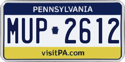 PA license plate MUP2612