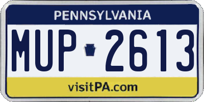 PA license plate MUP2613