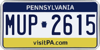 PA license plate MUP2615